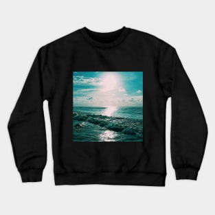 Sun Glitter on Blue Ocean Waves Crewneck Sweatshirt